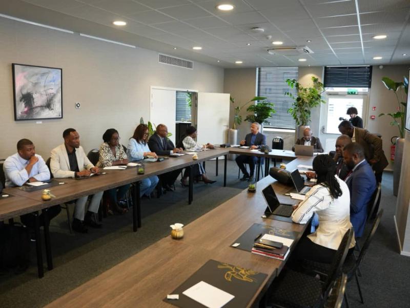 Moïse Katumbi et ses collaborateurs lors du lancement du conclave de son parti politique ce mardi 12 août à Bruxelles | photo droits tiers