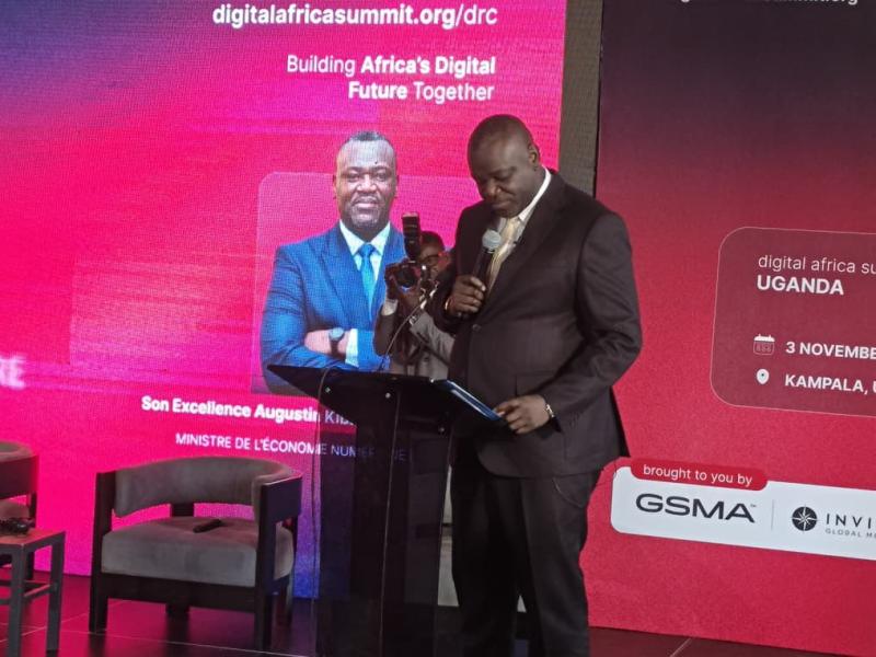 Augustin Kibasa Maliba, Ministre de l'économie du numérique, lors du Digital Africa Summit RDC 2025, ce jeudi 18 septembre à Kinshasa.
