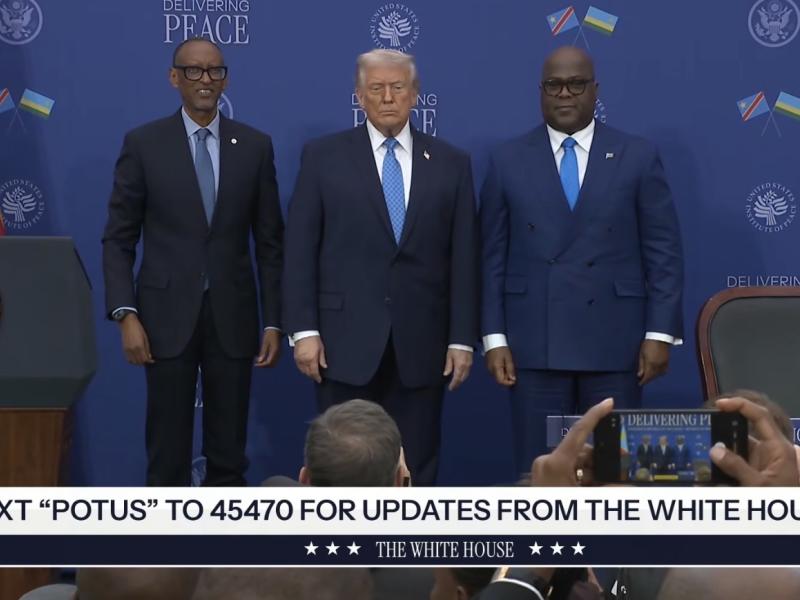 Donald Trump, Paul Kagame et Félix Tshisekedi