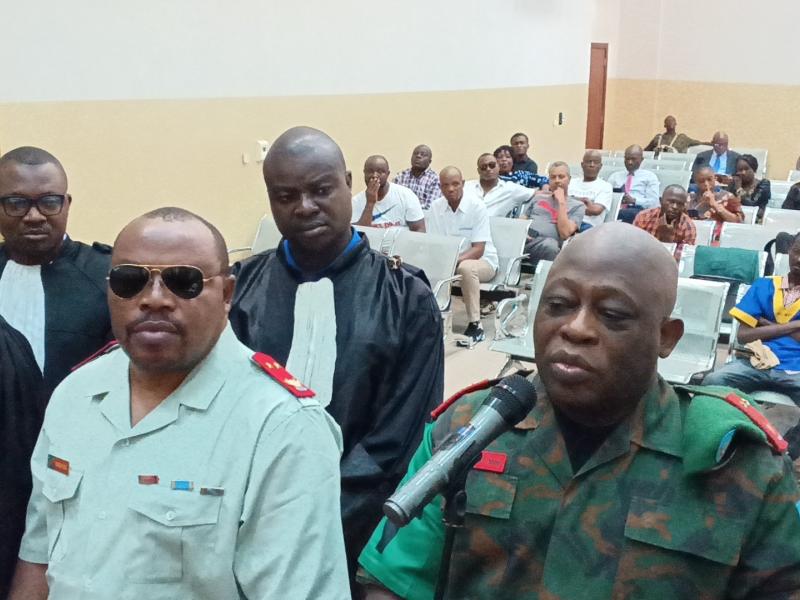 Le Général Christian Ndaywell à la barre lors du procès du Général Ramazani Fundi