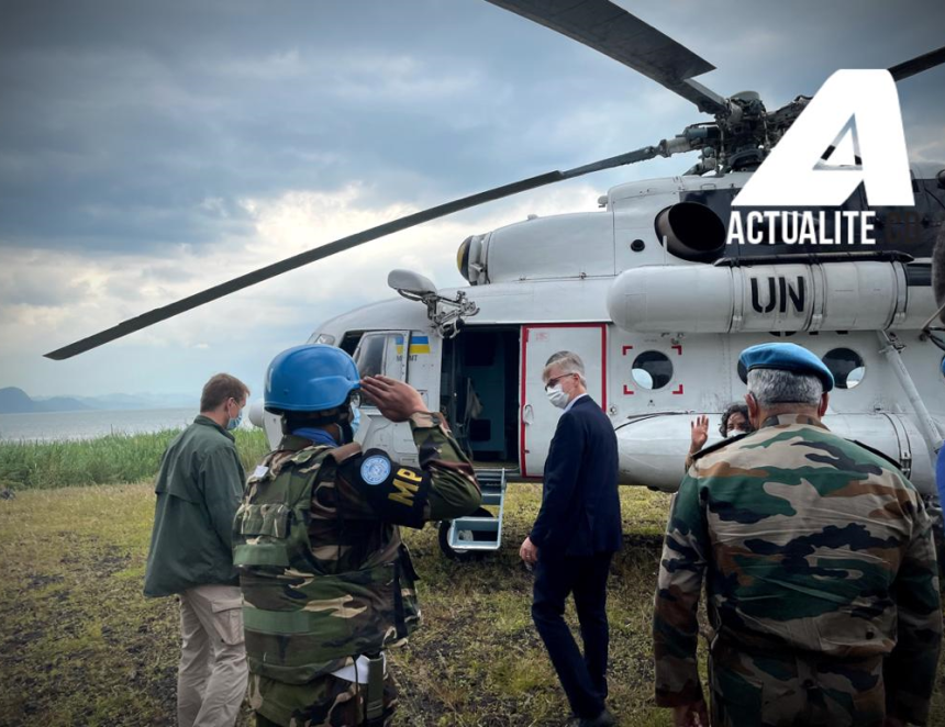 Le SGA de l'ONU Jean Pierre Lacroix à Walikale/Ph ACTUALITE.CD