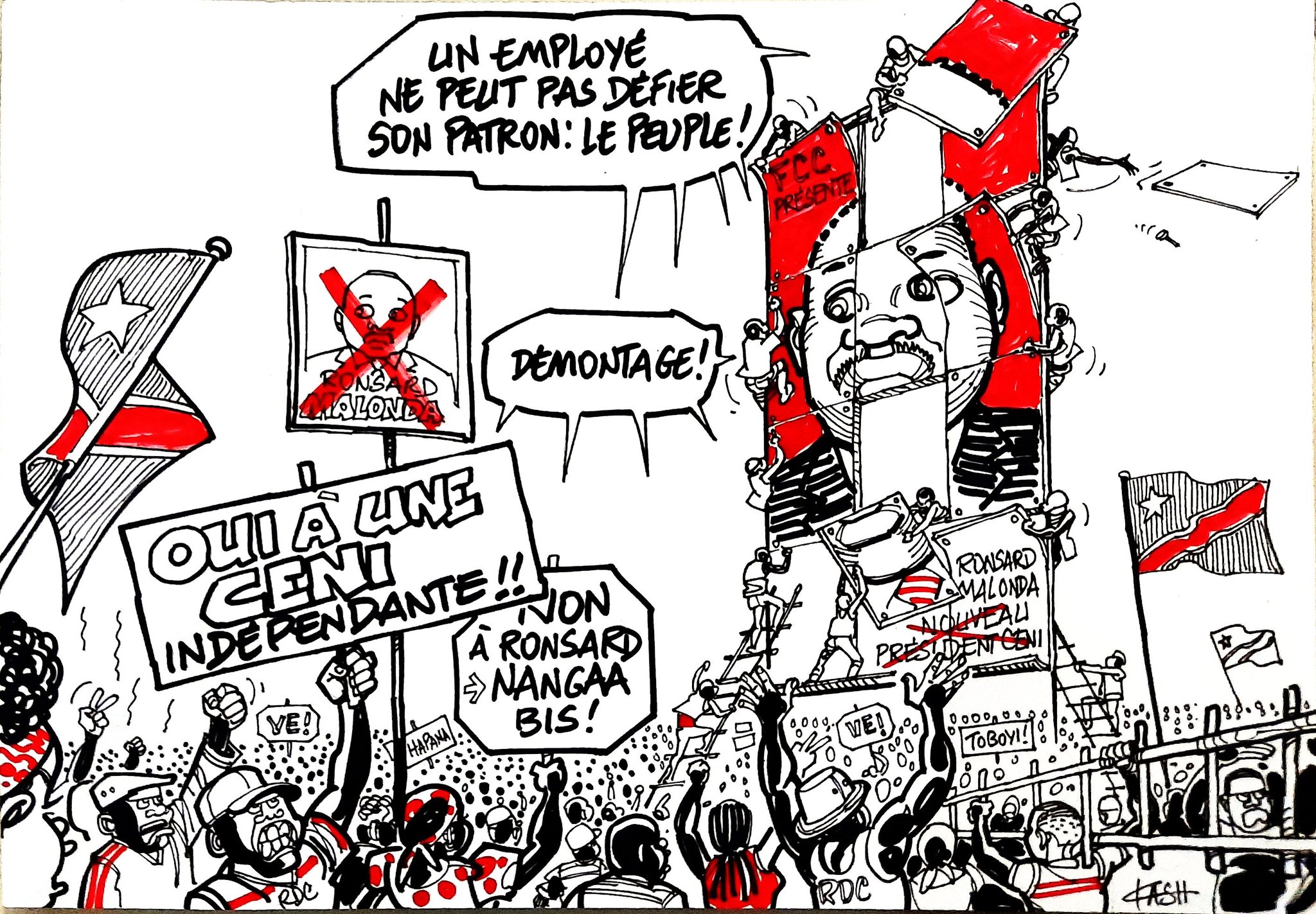 Les caricatures de ACTUALITE.CD sont réalisées par Kash.