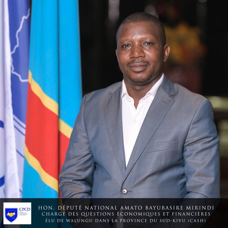 ’Honorable Député National Amato BAYUBASIRE MIRINDI, Élu de Walungu dans la Province du Sud-Kivu