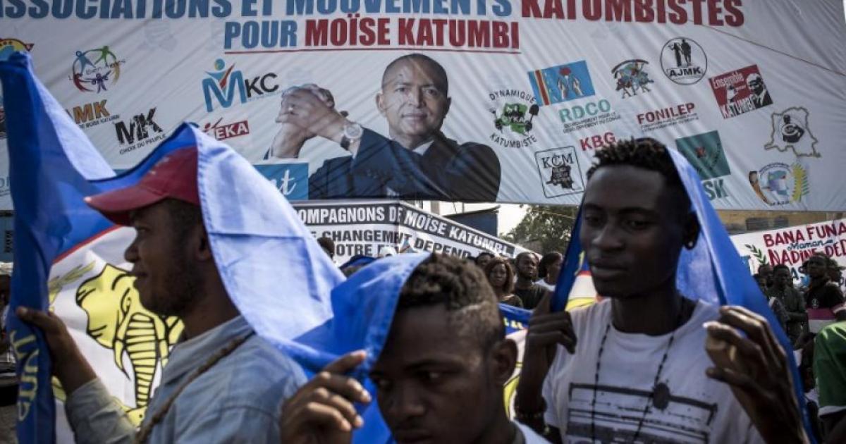 Des soutiens de Moïse Katumbi se sont rassemblés le 9 juin 2018 pour un meeting à Kinshasa. © JOHN WESSELS / AFP