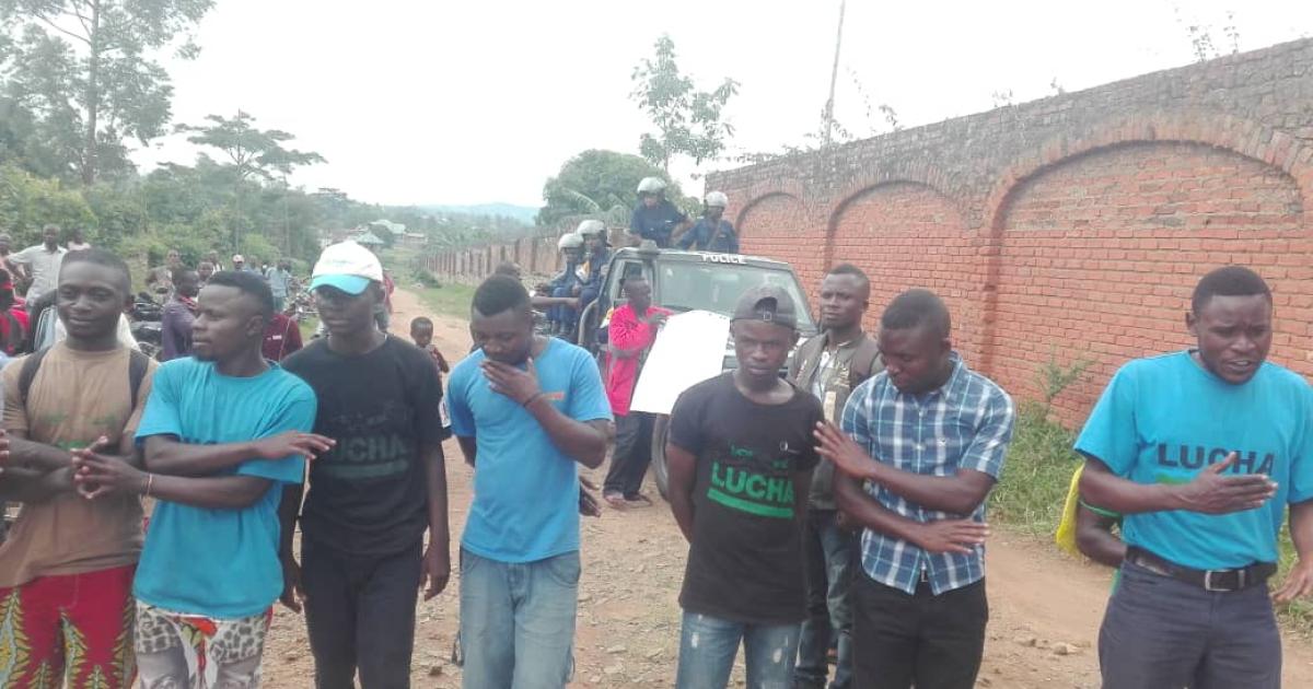 les militants de Lucha à Beni encadrés par la Police