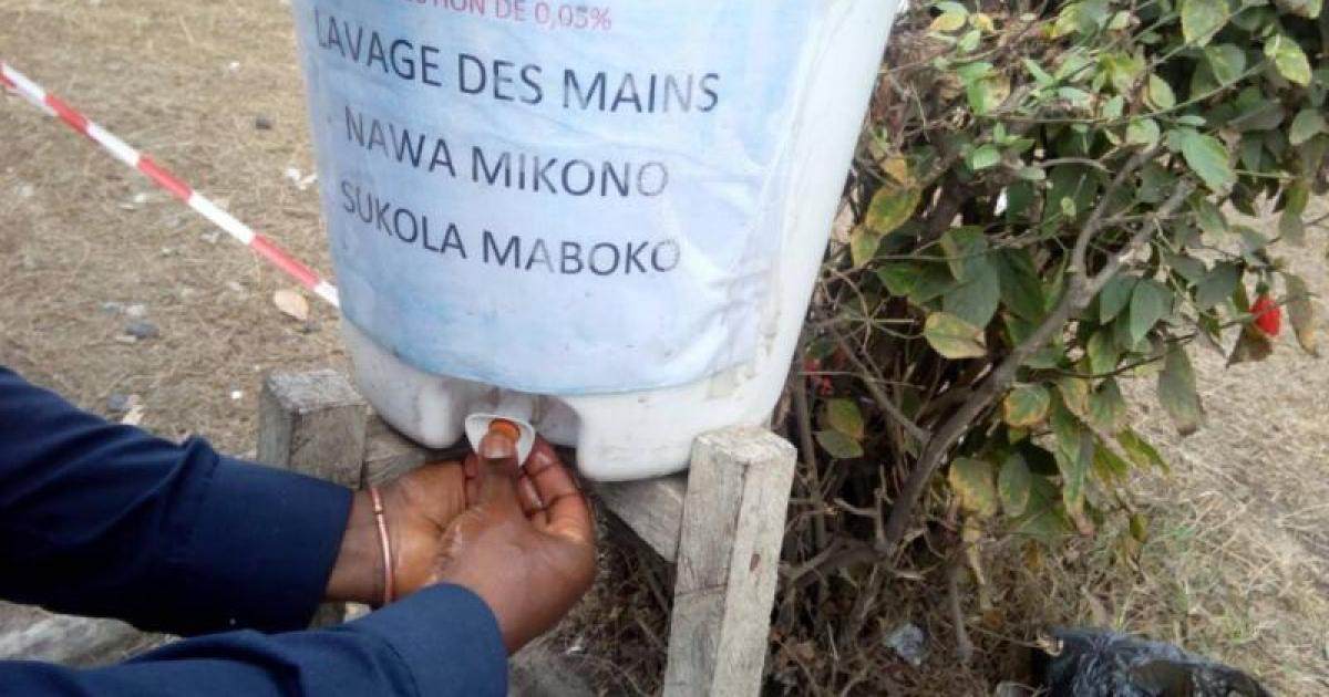 Un point de lavage des mains à l’entrée du Centre de traitement de choléra (CTE) à l’hôpital général de Goma (Photo Patrick Maki/ACTUALITE.CD)