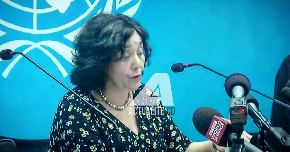 Leila Zerrougui, chef de la Monusco, lors de la conférence de presse ce 16 octobre 2018 à Kinshasa (Photo Christine Tshibuyi/ACTUALITE.CD)