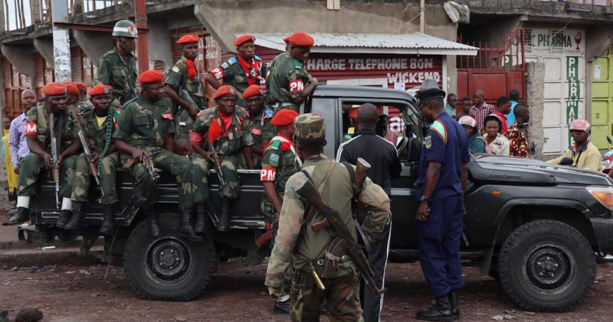 Les militaires lors d'une manifestation publique à Goma (Photo Ley Uwera/ACTUALITE.CD)