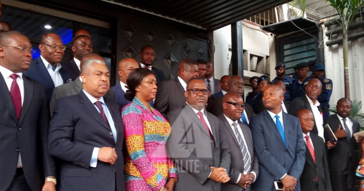 Les candidats à la présidentielle et Corneille Nangaa (Photo ACTUALITE.CD)