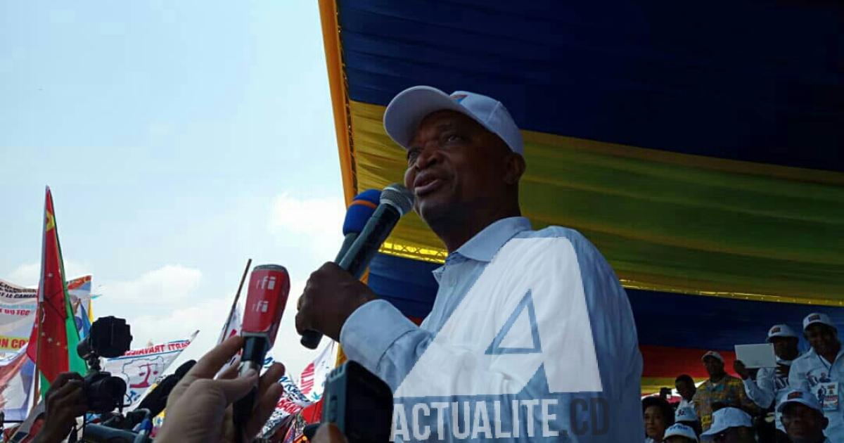 Ramazani Shadary, lors du meeting du Front Commun pour le Congo à Kinshasa. / Ph. Christine Tshibuyi 