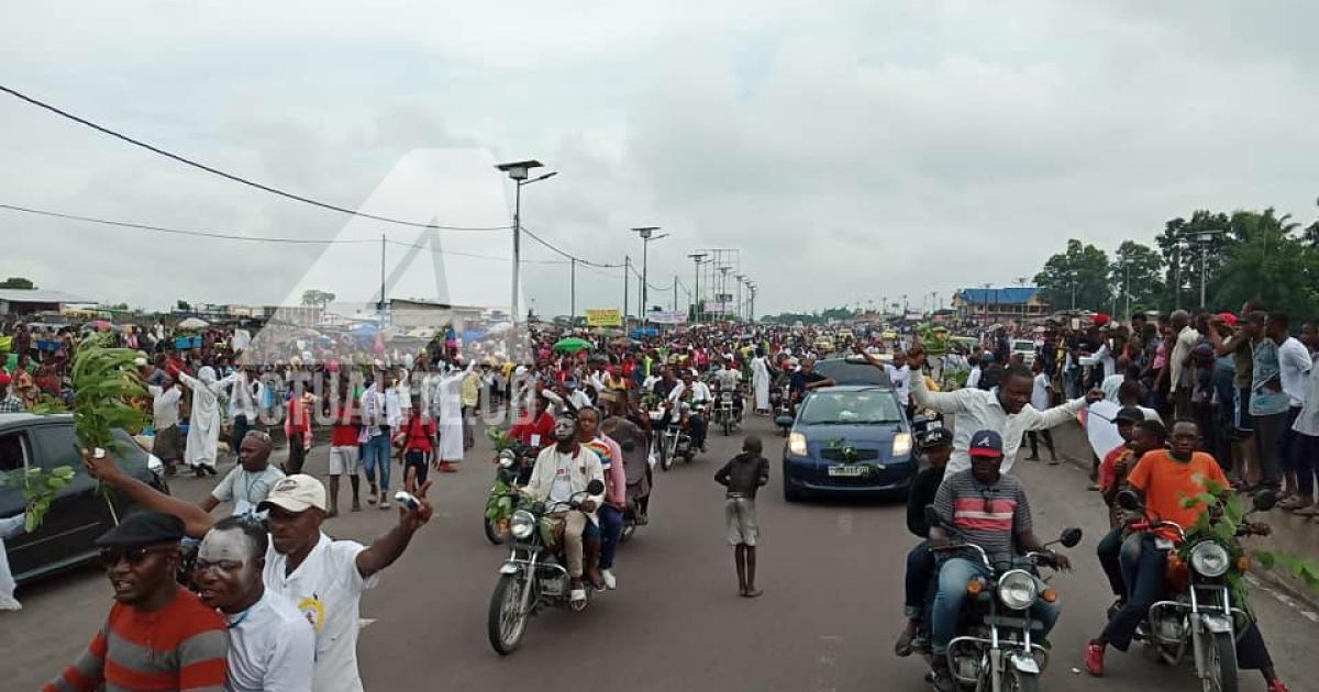 Les partisans de l'UDPS pendant le retour de Félix et Vital à Kinshasa