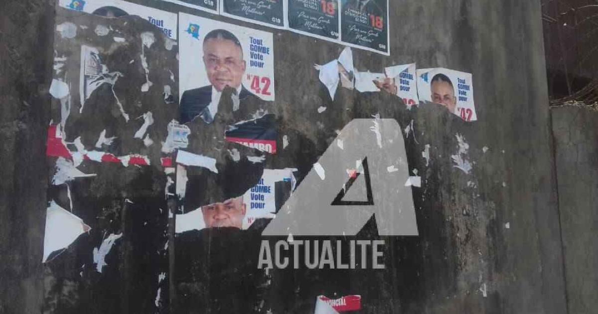 Les photos de campagne des candidats arrachées par des personnes inconnues à Kinshasa