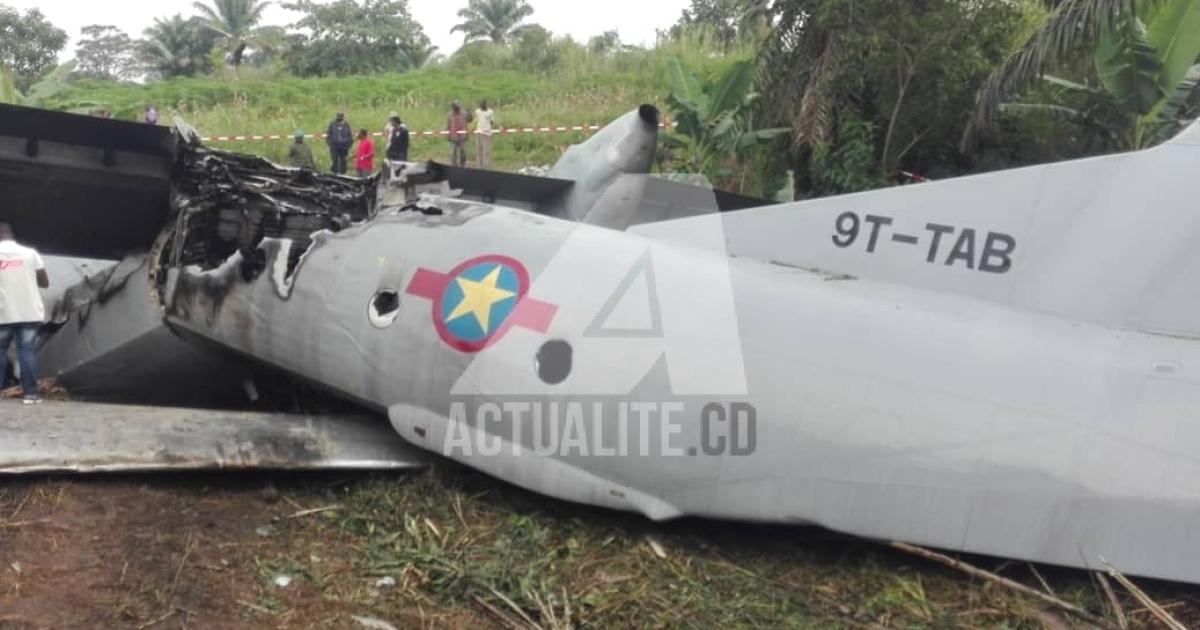 Crash d'un aéronef de l'armée à l'aéroport de Beni/Ph Yassin Kombi ACTUALITE.CD