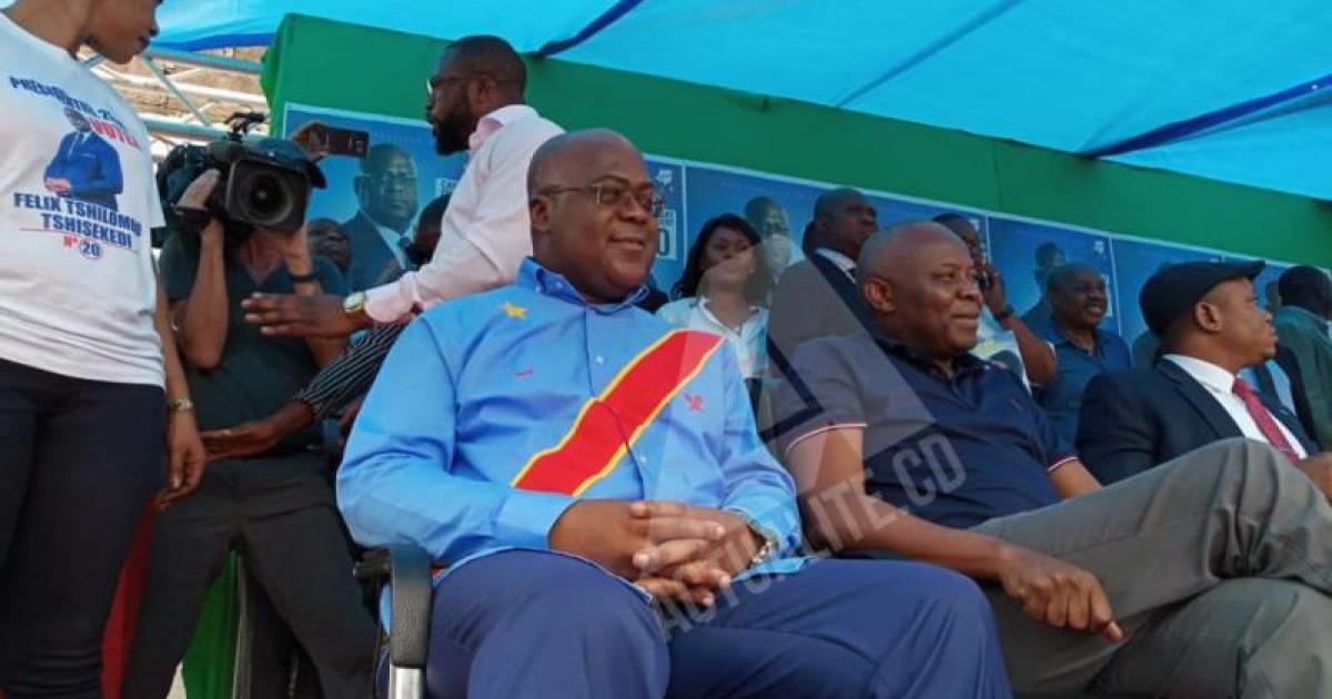 Félix Tshisekedi et Vital Kamerhe ce vendredi 21 décembre 2018 lors d'adresse adresse aux militants de l'UDPS et de l'UNC après le report des élections par la CENI. Ph. Christine Tshibiyi