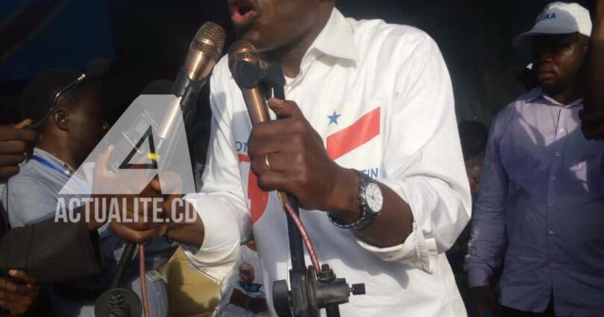 Illustration/Martin Fayulu en meeting vendredi 7 décembre 2018 à Bunia