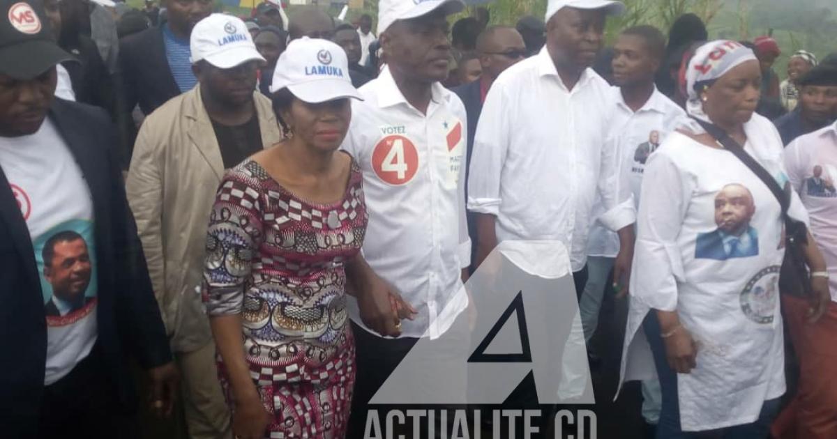 Martin Fayulu, Eve Bazaiba et Adolphe Muzito sur la route de l'aéroport de Kavumu à Bukavu