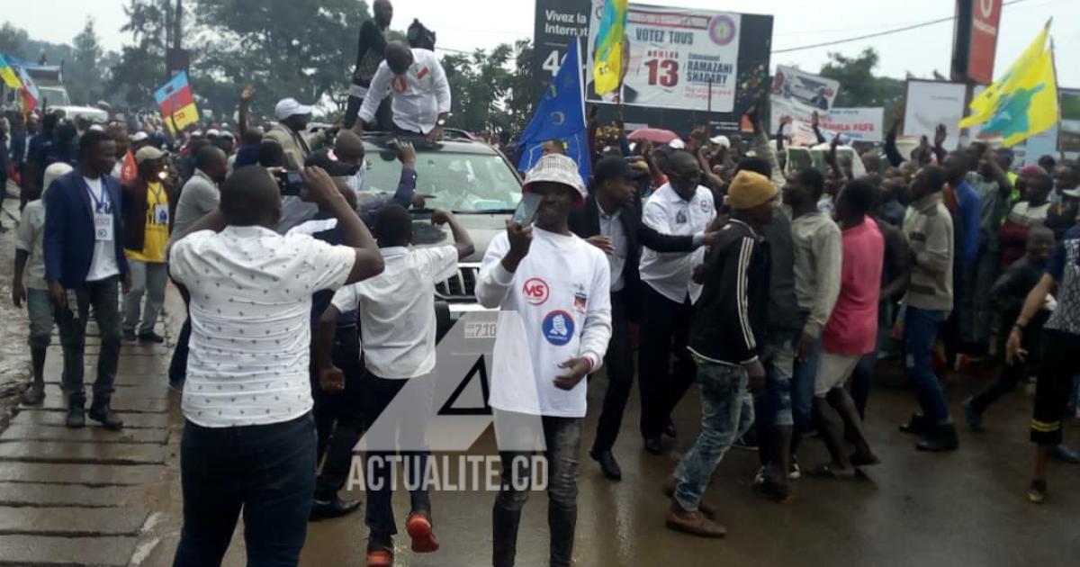 Le cortège de Martin Fayulu ce lundi 10 décembre 2018 à Bukavu