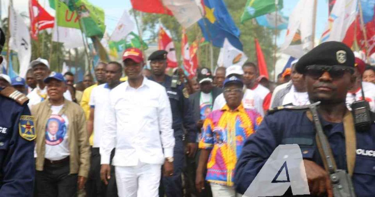 Arrivée de Ramazani Shadary, candidat du FCC à Kindu.