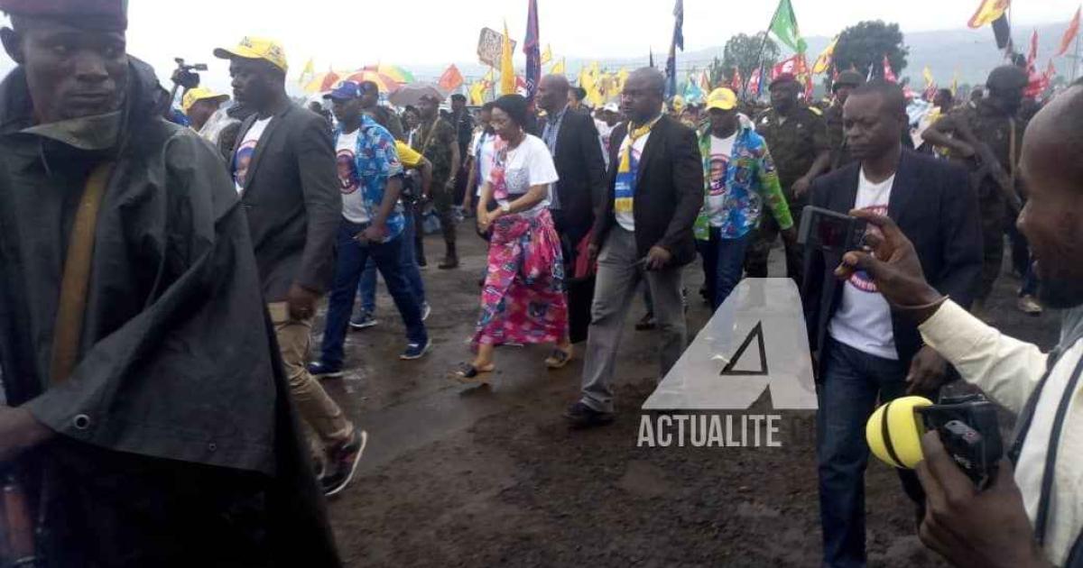 Olive Lembe arrivée ce dimanche 15 décembre 2018 à Bukavu par l'aéroport de Kavumu .