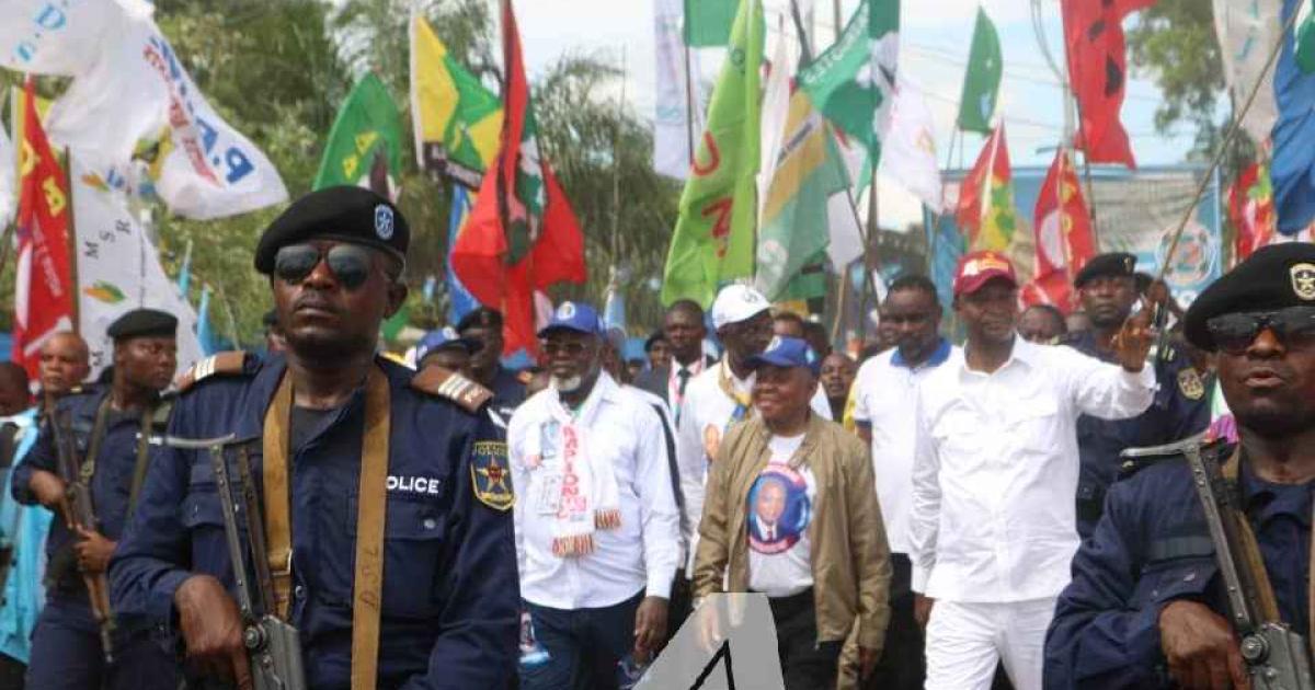 Le candidat président Ramazani Shaday arrivé ce samedi 14 décembre 2018 à Kindu.