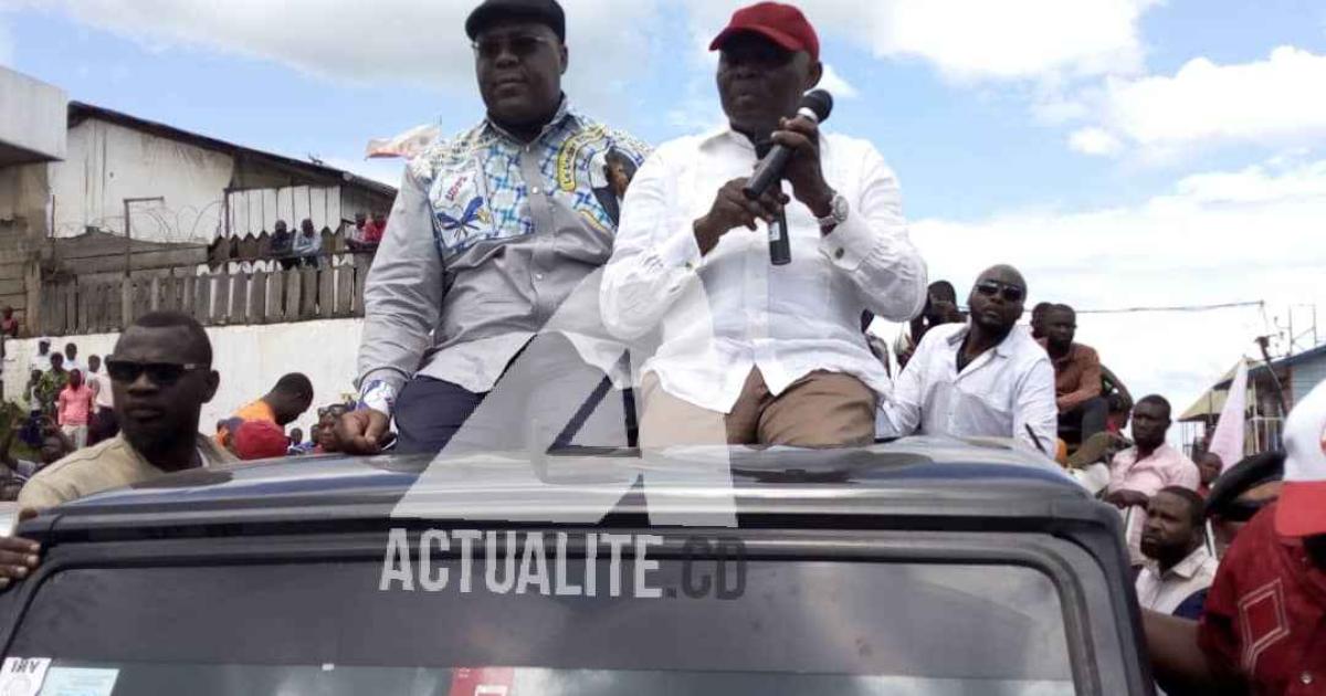 Félix Tshisekedi et Vital Kamerhe lors d'une caravane à Katana