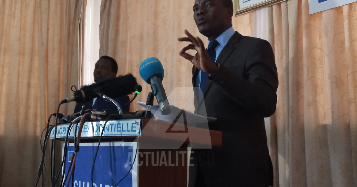 Alain Atundu lors du point de presse ce vendredi 7 Décembre / Ph. Christine Tshibuyi  