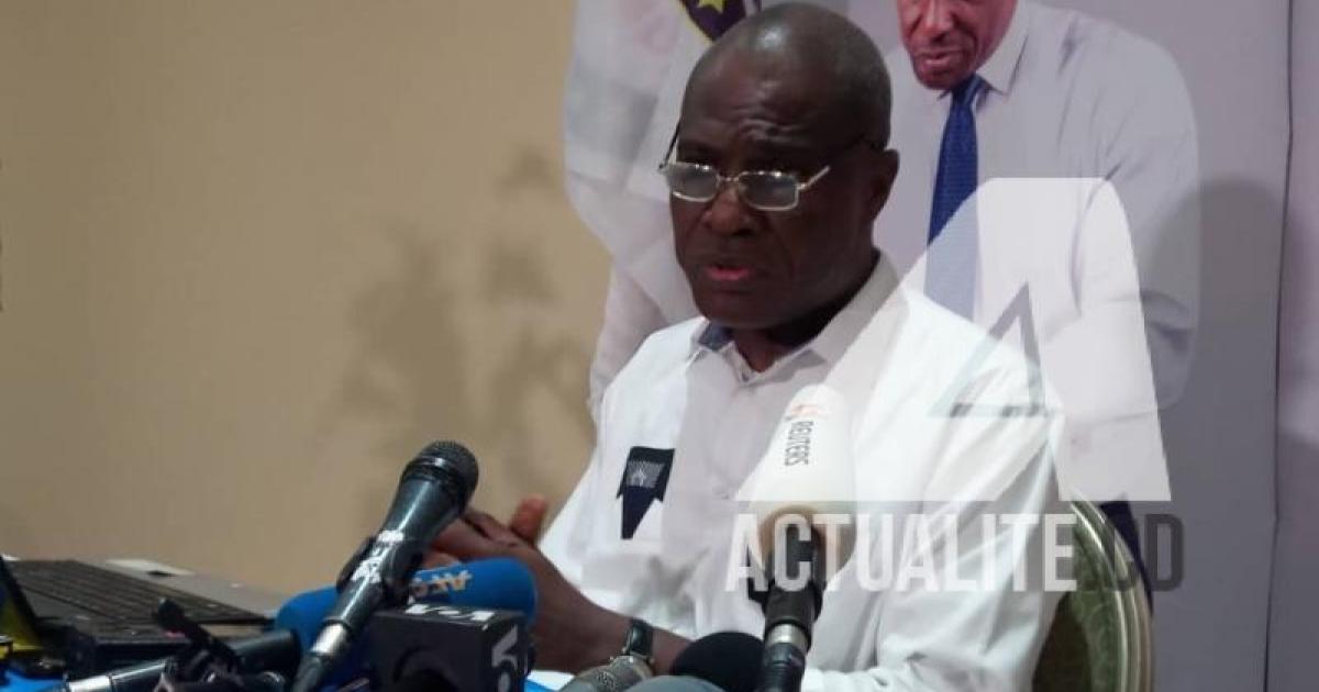 Martin Fayulu en conférence de presse le dimanche 30 décembre 2018 après le vote.
