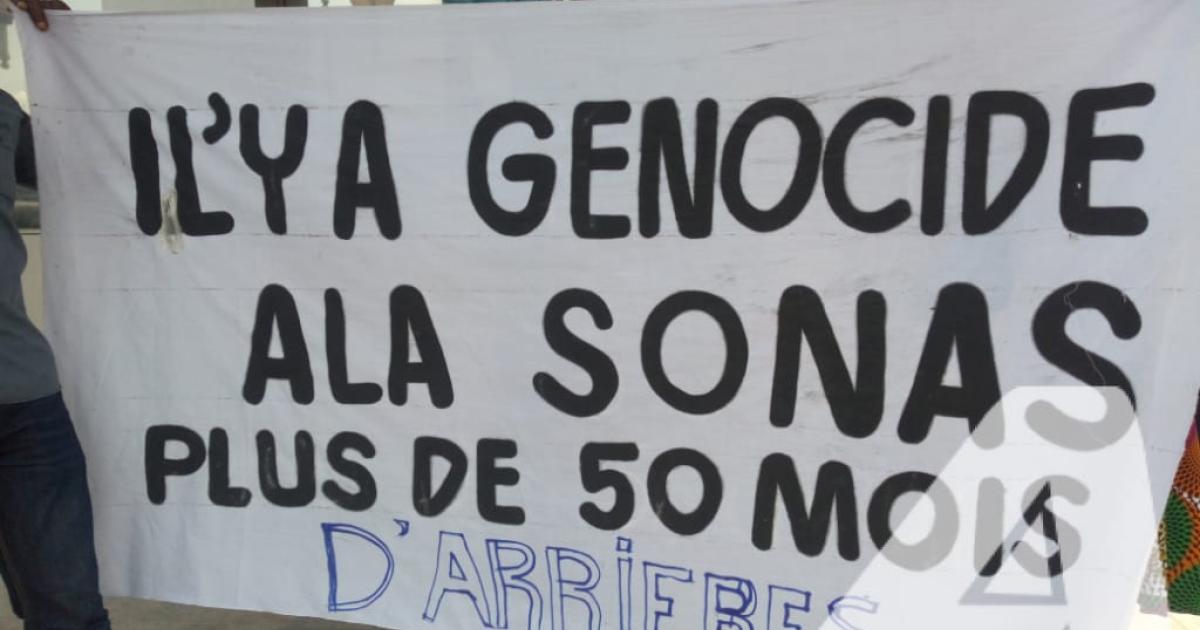 Manifestation des agents de la SONAS à Kinshasa contre les arriérés de 50 mois de salaire.