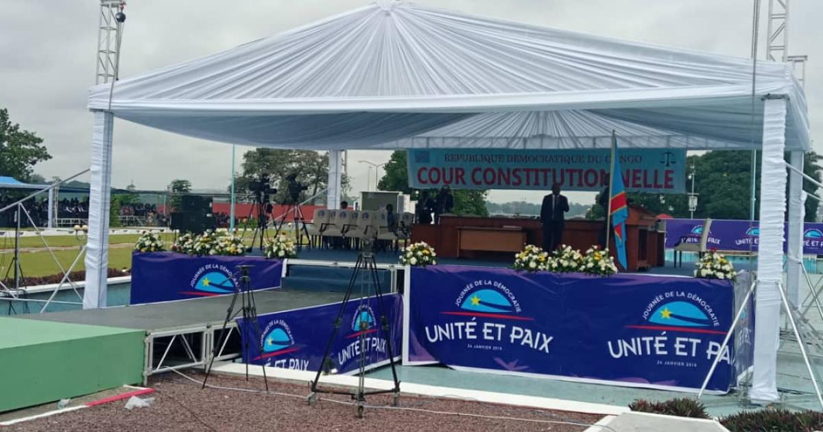Tribune des juges de la Cour constitutionnelle à la cérémonie de prestation de serment de Félix Tshisekedi comme président de la République.