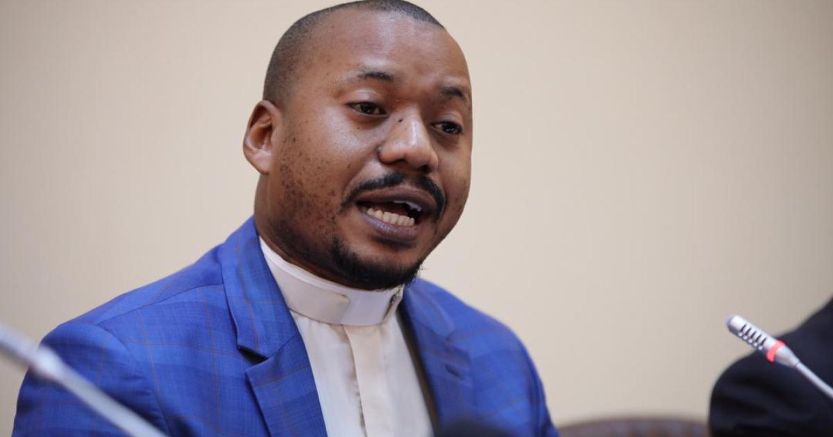 Rév Eric Nsenga, porte-parole de l'ECC/Ph Christine Tshibuyi ACTUALITE.CD