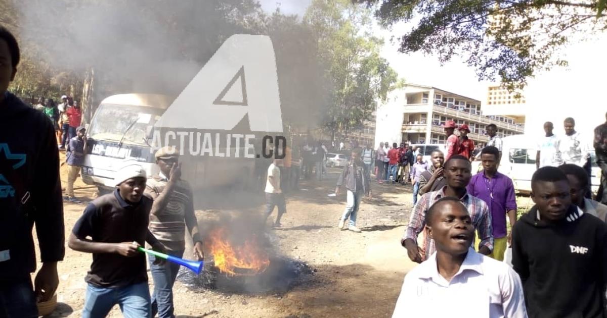 Manifestation des étudiants à l'ISP Bukavu/Ph Justin Mwamba ACTUALITE.CD