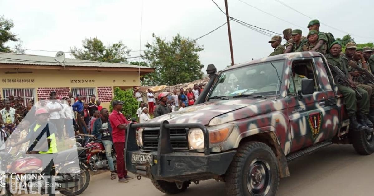 Illustration/Une ronde de l'armée dans la ville de Kindu lors d'une manifestation population contre l'insécurité/Ph Chadrack Londe
