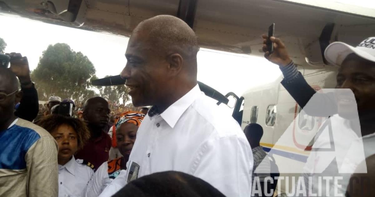 Arrivée de Martin Fayulu à l'aéroport de Rughenda à Butembo.