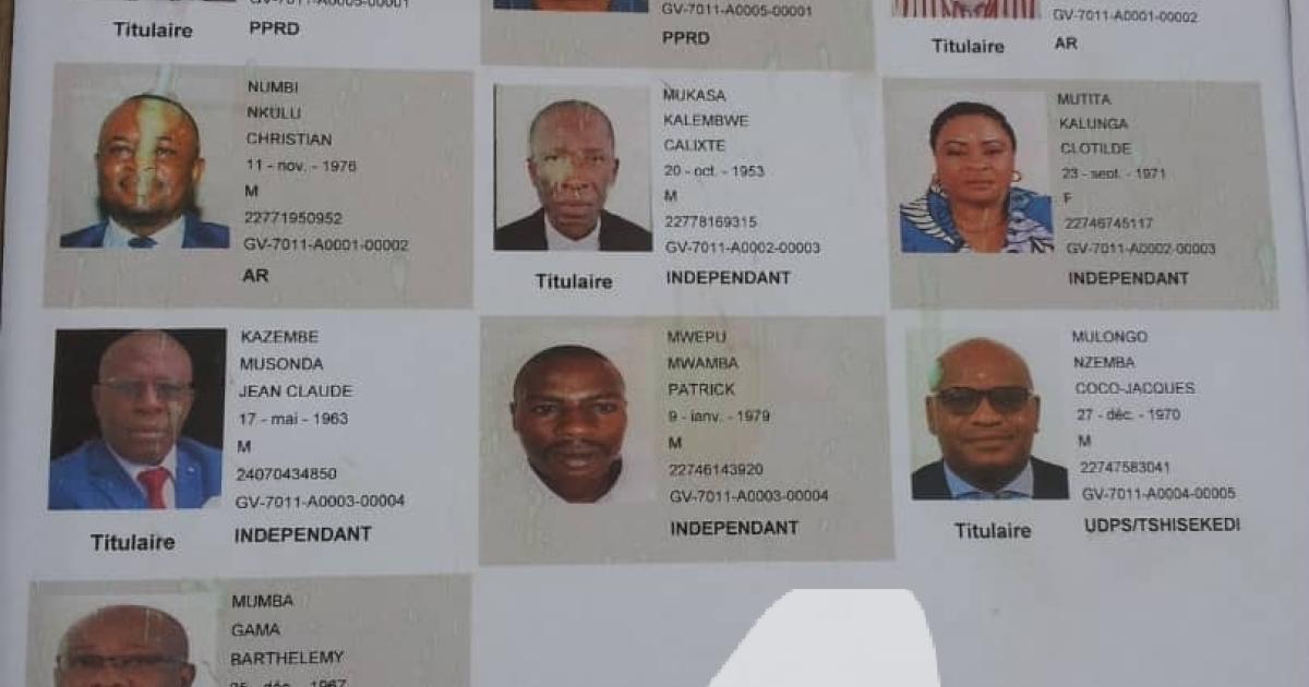 Liste des candidats gouverneurs dans le Haut-Katanga