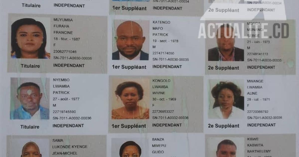 Liste des candidats sénateurs pour le Haut-Katanga