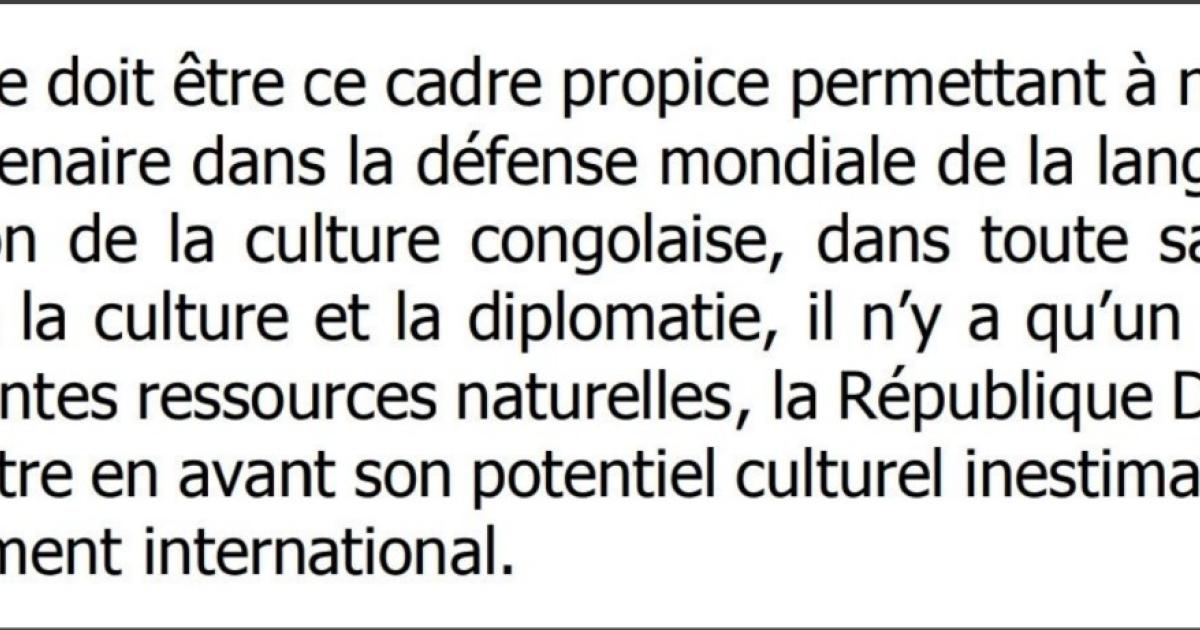 Passage du discours du chef de l'Etat à propos de la culture