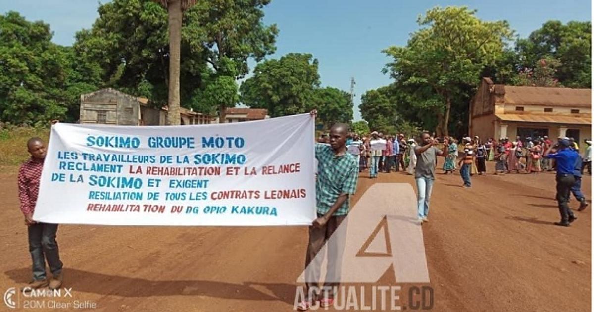 Marche des agents de la SOKIMO à Watsa/Ph.Héritier Mungumiyo