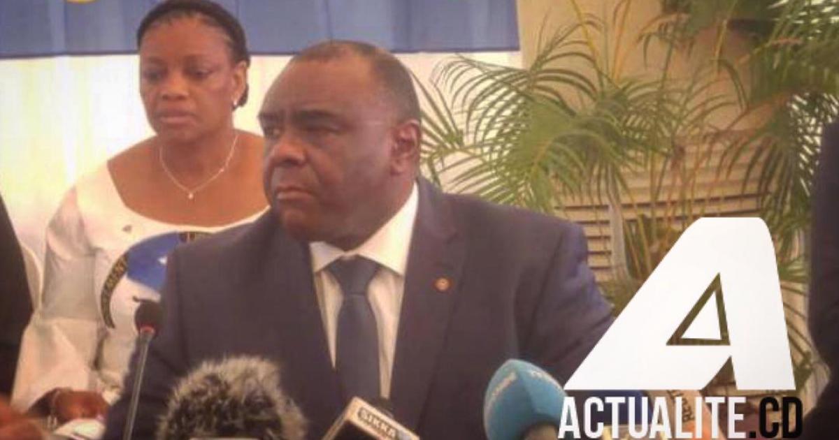 Jean Pierre Bemba président du MLC en conférence de presse à Kinshasa/Ph Patrick Maki ACTUALITE.CD