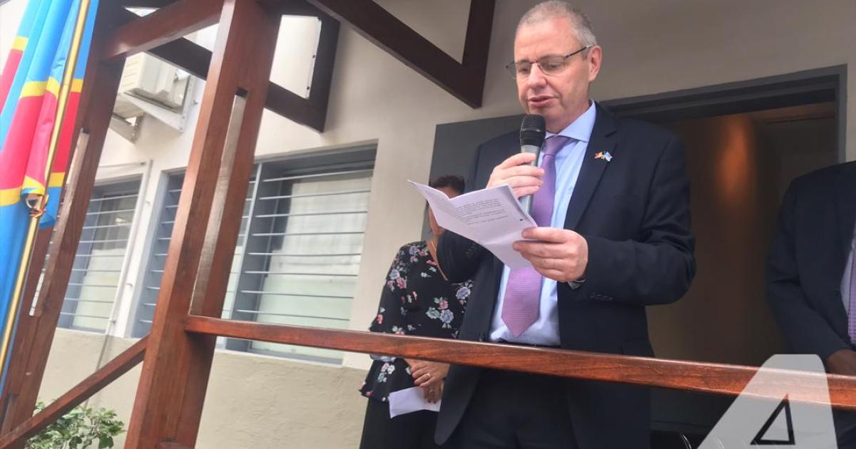 Philippe Bronchain, chargé d’affaires a.i du Royaume de Belgique lors de la cérémonie d'ouverture de Centre européen des visas à Kinshasa/Ph ACTUALITE.CD