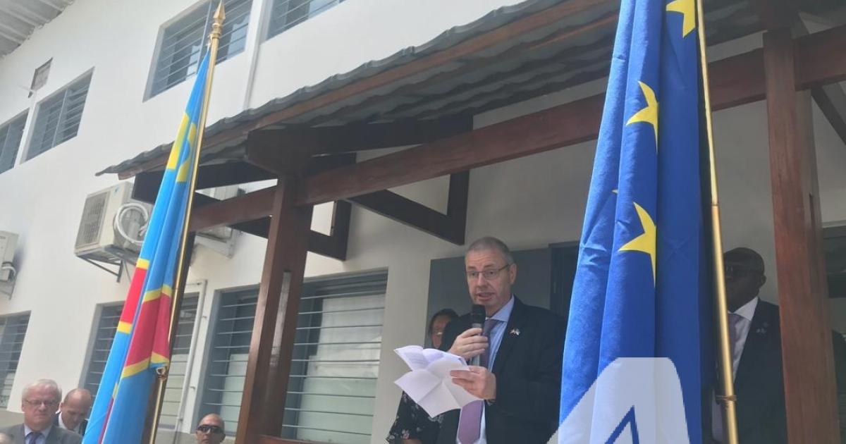 Philippe Bronchain, chargé d’affaires a.i du Royaume de Belgique lors de la cérémonie d'ouverture de Centre européen des visas à Kinshasa/Ph ACTUALITE.CD
