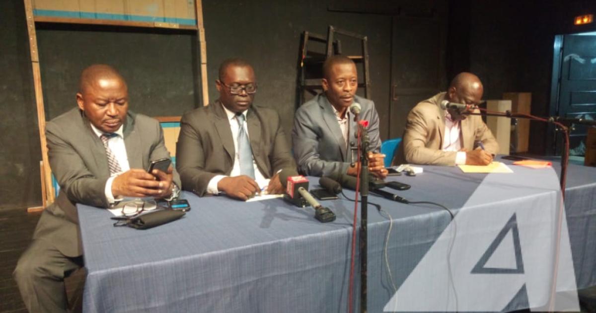 Les responsables des organisations memberes de la Fédération internationale des droits de l'homme (FIDH) lors d'une conférence de vendredi 15 mars 2019 à Kinshasa/Ph Fonseca Masianga ACTUALITE.CD