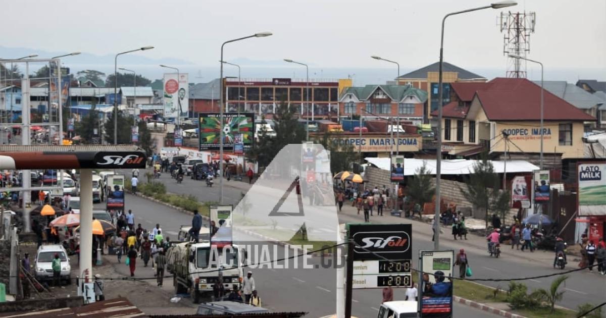 Une partie du boulevard Kanyamuhanga comprise entre rond-point singers et rond-point chukudu en ville de Goma/Ph Ley Uwera ACTUALITE.CD