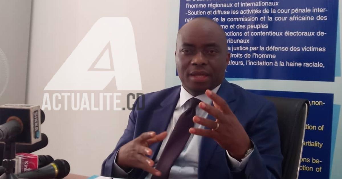 Georges Kapiamba, président de l'ONG ACAJ au cours d'un point de presse mardi 5 mars 2019 à Kinshasa/Ph Christine Tshibuyi ACTUALITE.CD