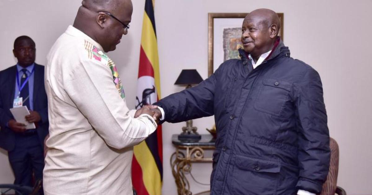 Illustration/Rencontre entre Félix Tshsiekedi et Yoweri Museveni en marge de la 32ème session ordinaire du Conseil exécutif de l’Union africaine à Addis-Abeba (Ethiopie)/Ph droits tiers