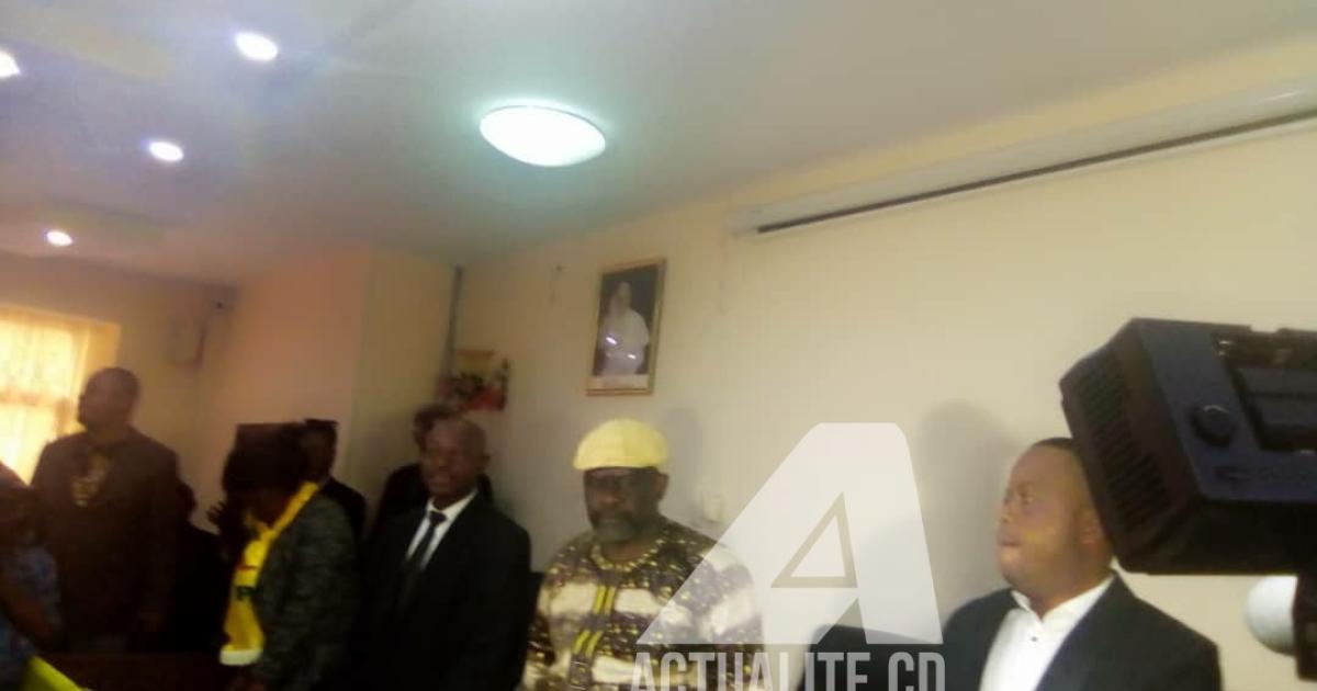Franck Diongo, président national du MLP en conférence de presse ce mardi 2 avril 2019 à Kinshasa.