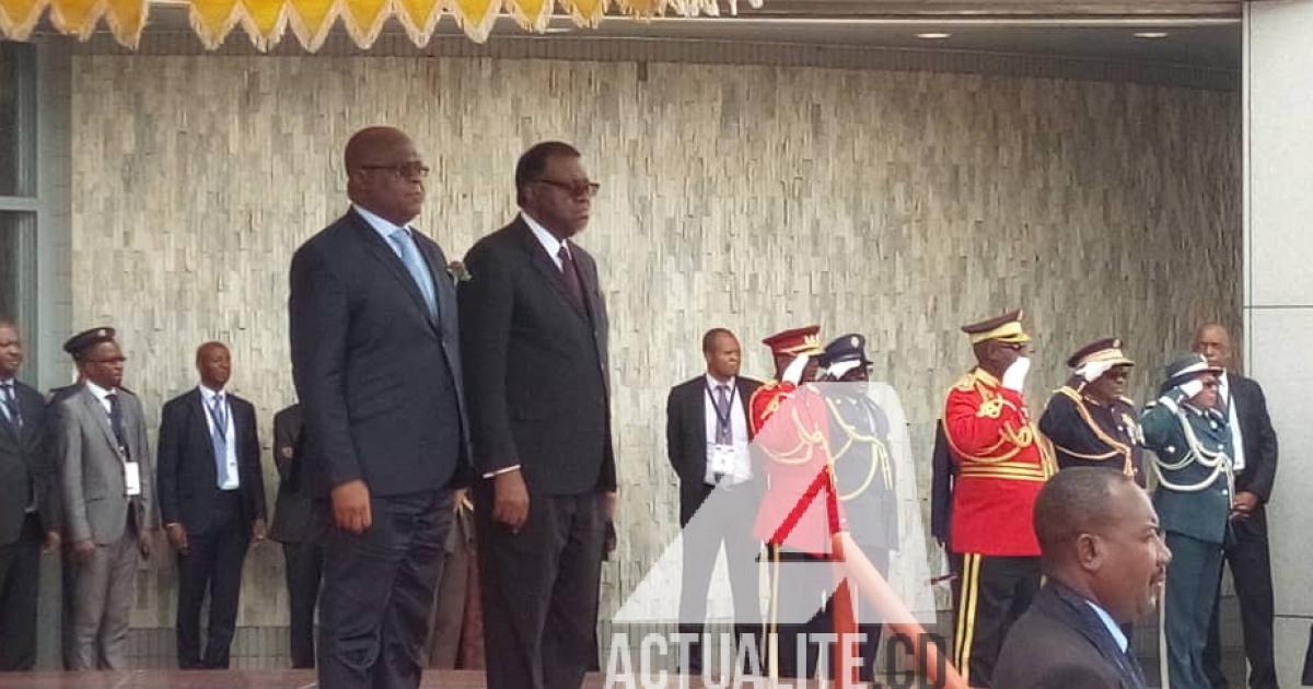 Le président congolais Félix Tshisekedi et son homologue namibien Hage G. Geingob au palais présidentiel de la Namibie à Windhoek/Ph Stanis Bujakera Tshiamala ACTUALITE.CD