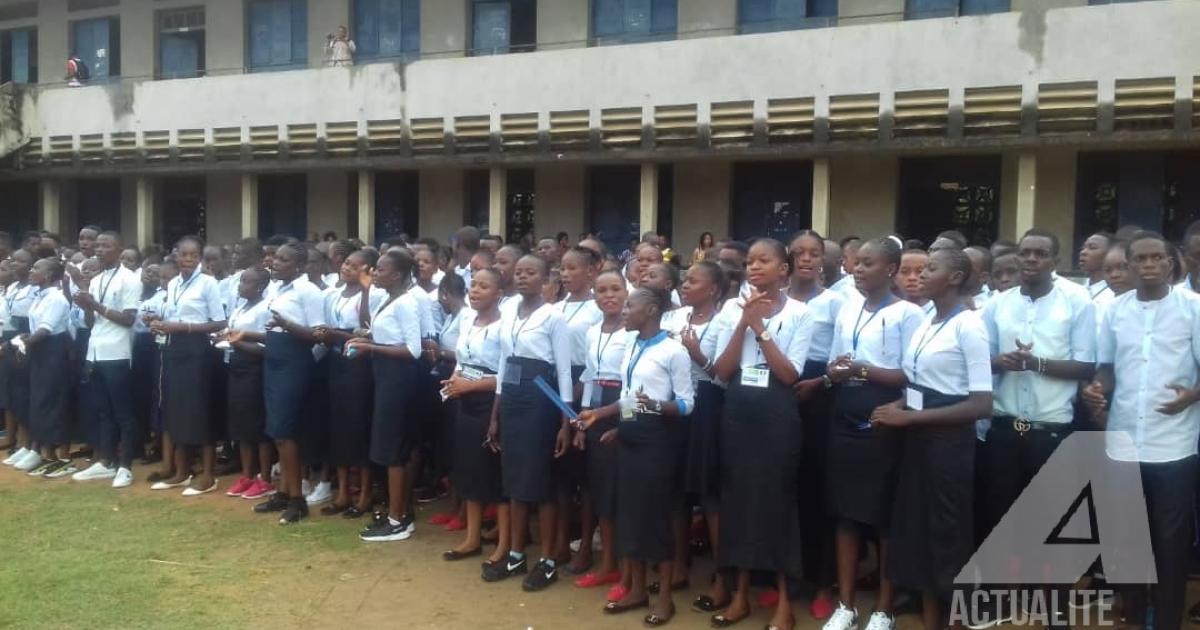 Les élèves finalistes le jour du début de la dissertation à l’Institut Monseigneur Lubaki au Kongo Central.