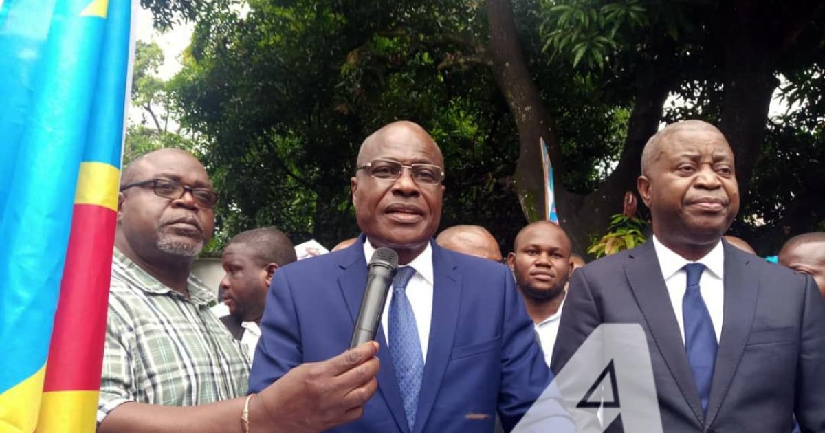 Martin Fayulu lors d'un point de presse ce lundi 6 mai. Photo Christine Tshibuyi