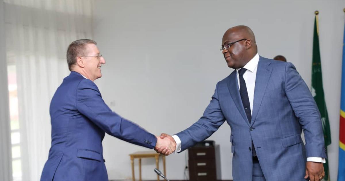 Le président Félix Tshisekedi et Renier Nijskens, Envoyé spécial de Belgique dans la Région des Grands lacs lors d'une rencontre à Kinshasa/Ph Présidence