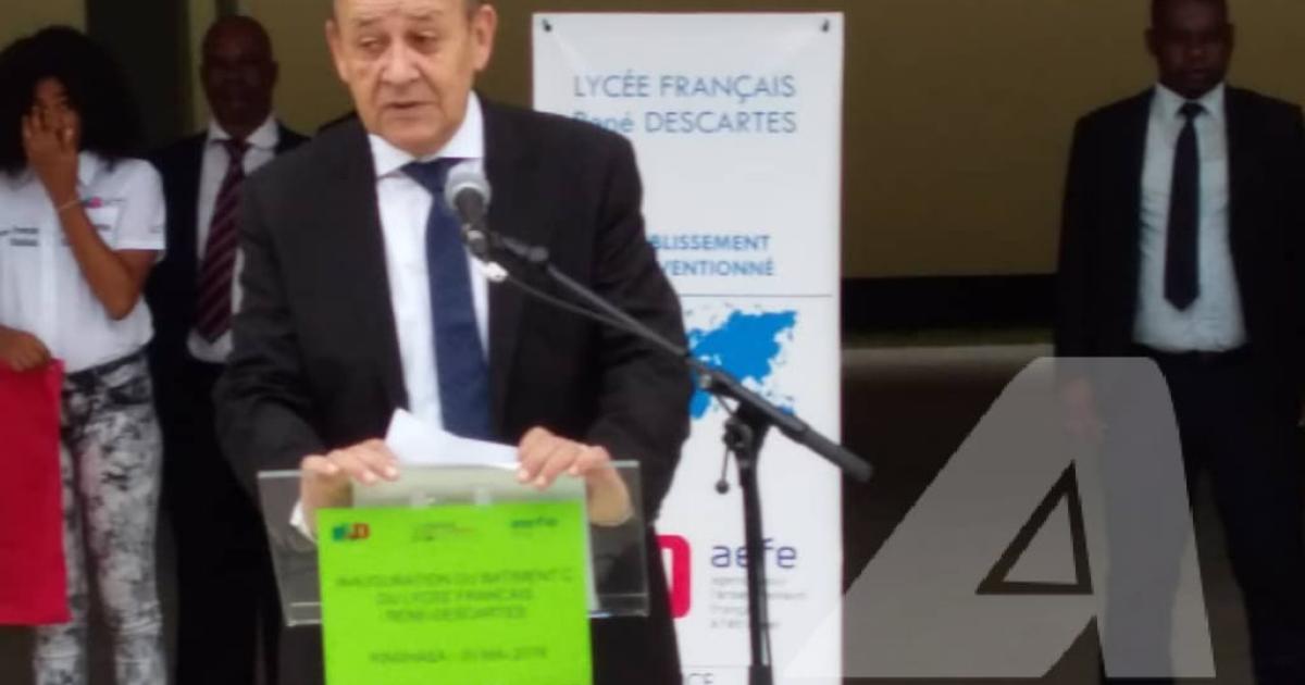 Jean Yves Le Drian, ministre français des affaires étrangères à Kinshasa/Ph Will Cleas Nlemvo ACTUALITE.CD